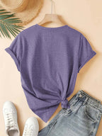 Women'S Summer T-Shirt, Cute Friends Q-Version Character Cartoon Print Nostalgic Style Round Neck Short Sleeve T-Shirt 90S Classic Movie Animation Warner Bros. Fan Gift Casual Vacation Travel Versatile Retro Style Top S-XXL - Purple