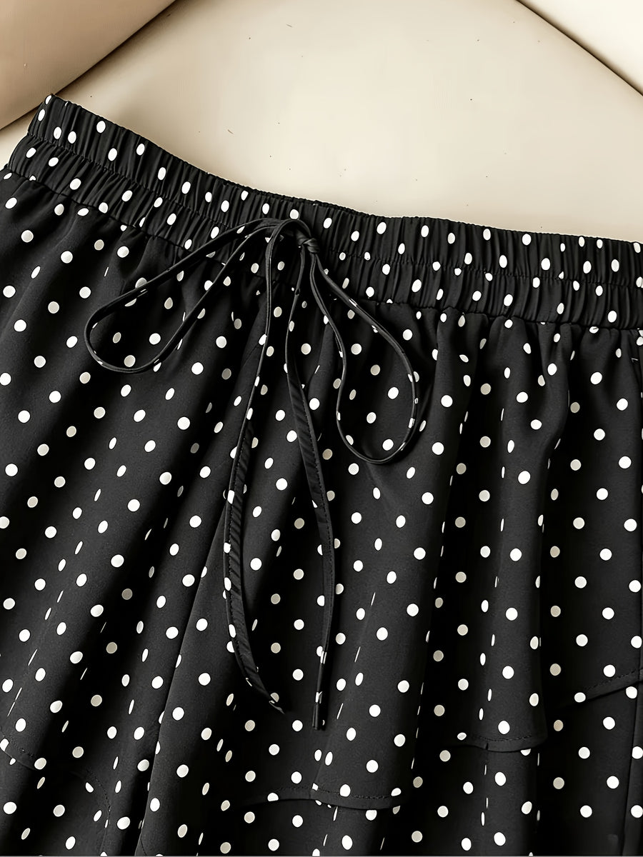 Multi-Layer Ruffled Cake Skirt Pants Women'S Tight High-Waist Loose -Covering Anti-Sheer All-Match Casual Shorts - Black
