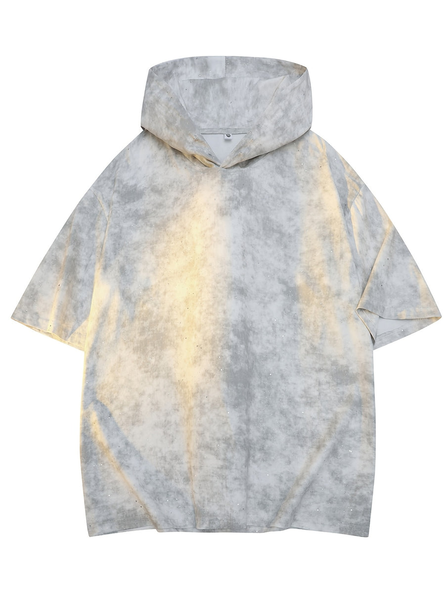 Men's Summer Short-Sleeve T-Shirt and Sports Hoodie - White