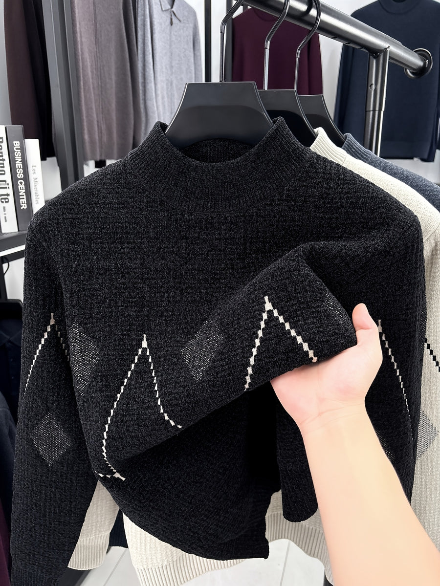 Minimalist Urban Crewneck Sweater for Portable Daily Commuting - Black