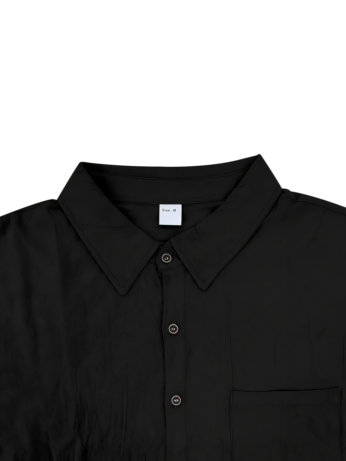 Men's Short-sleeve Shirt, Made of Comfortable and Breathable Fabric, Suitable for Daily Outings, Outdoor Sports, Travel, and Vacations. Lightweight and Airy with a Regular Fit, Ideal for the Beach, Hiking, Evening Wear, and Casual Street Style. - Black