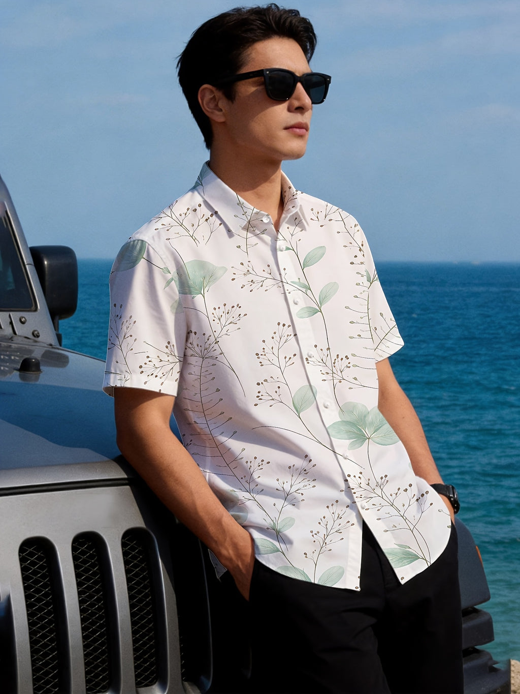 Hawaiian Style Short-Sleeve Shirt, New Summer Collection for Men, Youthful and Fashionable Casual Wear, Cool Design Top, Full Digital Print - DXCSE43