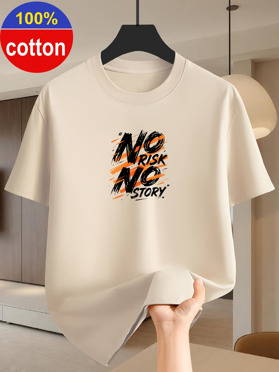 100% Cotton Summer Round-neck Short-sleeve T-shirt, Made of Pure Cotton Fabric, Skin-friendly, Breathable, and Non-stuffy. A Basic Style Suitable for Daily Commutes and Casual Home Wear - Khaki
