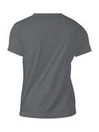 Men'S T-Shirt Featuring a Stylish Black Palm Tree Print, with a Unique Hand-Drawn Design in a Combination of Yellow, Blue, And Pink Colors - Light Grey