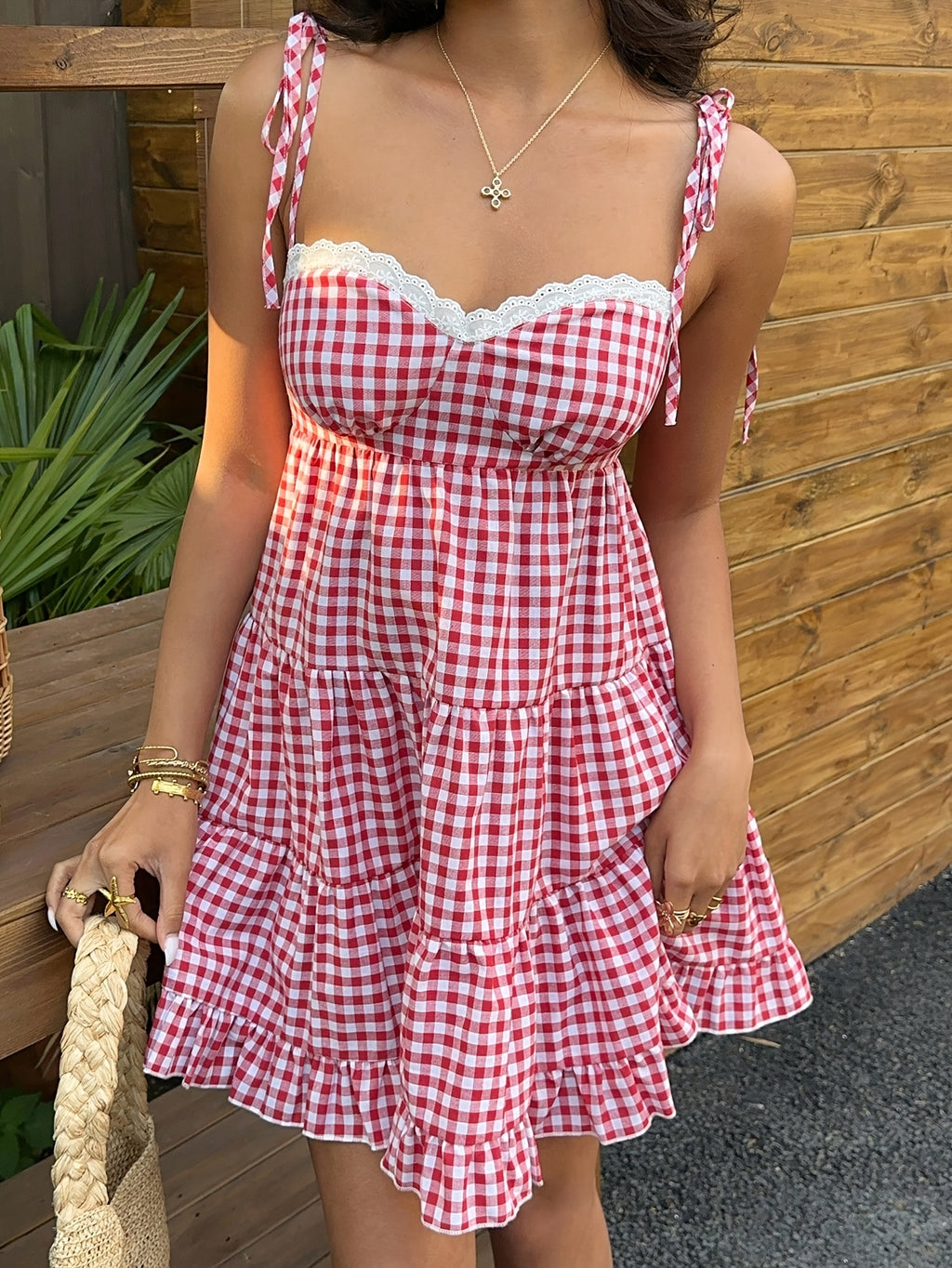 French-Style Vintage Spring/Summer New Lace Patchwork Spaghetti Suspender Dress, Sweet and Versatile, Casual Vacation Dress - Mixed colors