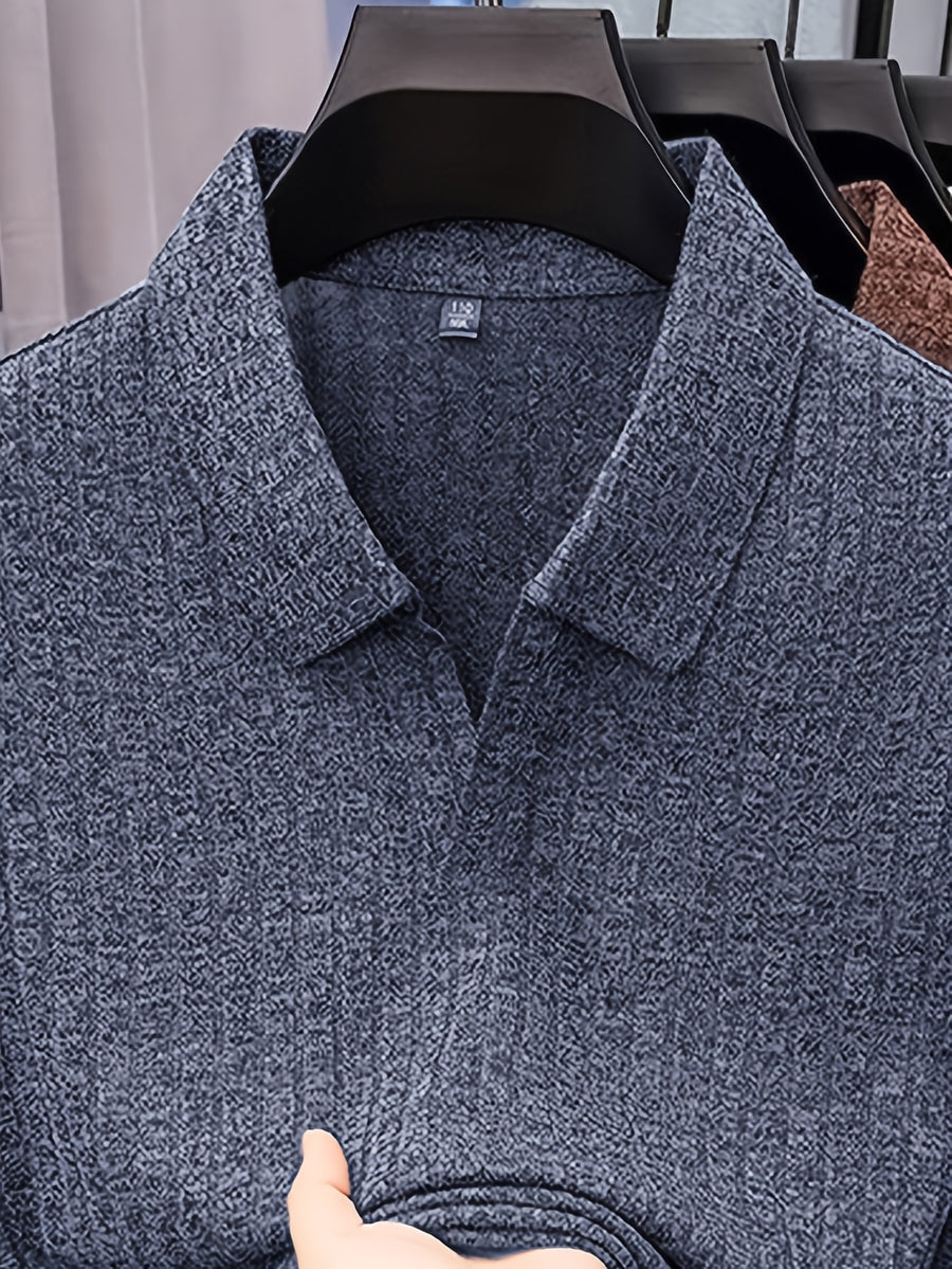 Men's Summer Lapel Polo Shirt, Slim Fit Straight Cut, Highly Forgiving Fit, Sculpts Waist and Abdominal Lines, Clean and Crisp Upper Body; Suitable for Various Occasions Including Daily Casual, Light Business Commuting, and Outdoor Outings - SINBOS - Shangqing