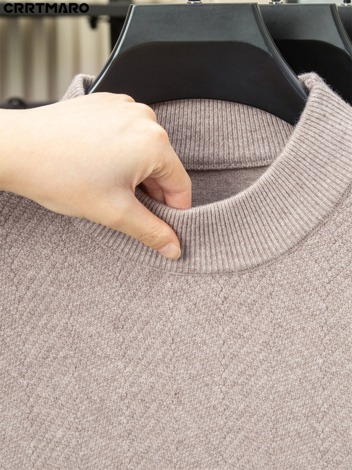 Katemar CRRTMARO Autumn/Winter Knitted 3D Solid Color V-Neck Vest, Basic Knit Pullover, Men's Fashion Sleeveless Knitwear, SS - Camel
