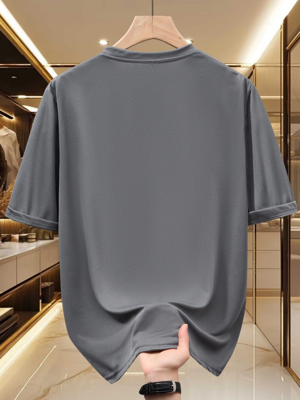 Men'S American Retro Letter Print New Arrival Comfortable Fashion Casual T-Shirt, Easy Care, Business Casual Style, Breathable, Comfortable, Ideal Top for Outdoor Sports - Dark Gray