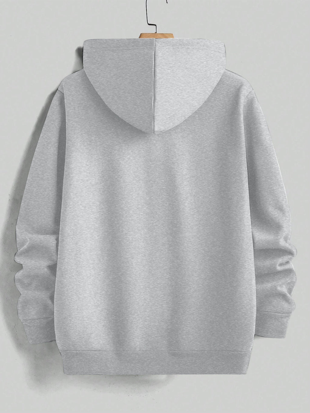 Minimalist BORG Since 1896 Letter Hooded Sweatshirt, Men's Trendy Versatile Drop-Shoulder Long-Sleeve Pullover - Light Grey
