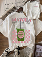 Women'S Cartoon Printed Fashion Casual Crew Neck Short Sleeve T-Shirt | Slight Stretch Fabric, Regular Length, All Season - White