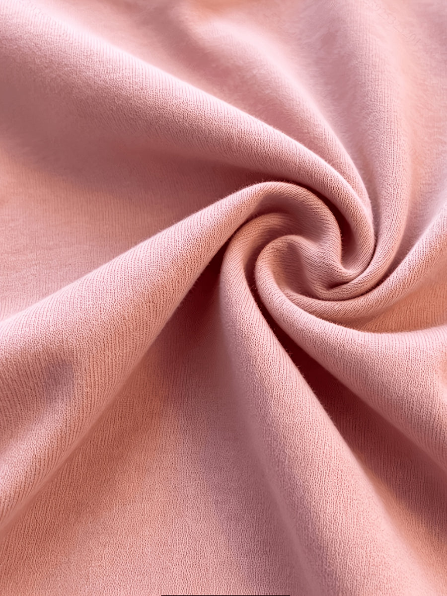 Summer: Regular Shoulder Slim-Fit Irregular T-Shirt with Ruched Curved Waistline for a Effect - Pink Color