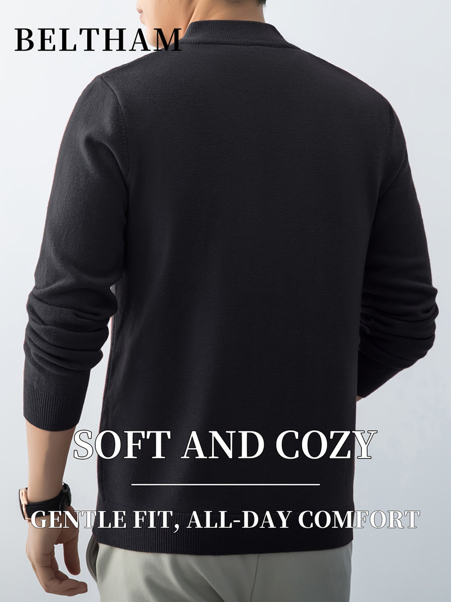 2pcs New Spring Autumn Winter Men'S Knit Cardigan, Ideal Gift for Father And Husband, Solid Color Zipper Design Sweater, Elegant Versatile Knit Cardigan Coat, Suitable for Daily Casual Business Sports Outdoor Camping Fishing Wear - Dark Gray