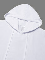 Men's New Spring/Autumn Lightweight Solid Color Linen Hooded Casual Sportswear Top, Thin, Comfortable, Simple, Classic Style, Versatile for Daily Wear, Fitness, Trendy and Fashionable Long Sleeve - White