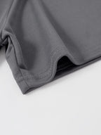 Men's Round-neck Short-sleeve Printed Top with a Black and White Vintage Canvas Shoe Pattern Design, Featuring a Simple Street-style Trend, Suitable for Daily Casual and Sportswear Outfits - Graphite gray