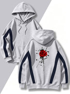 4pcs Set: Autumn/Winter Men's Street Style Pullover Hooded Sweatshirt with Diagonal Contrast Color Stripe Cutting on Sleeves, Long Sleeve Top, Adjustable Drawstring, Large Capacity Kangaroo Pocket for Storing Phone and Small Items, Skin-Friendly - Gray+grey+grey+grey