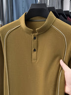 Father's Day Gift for Men 2026 Spring New Arrival Three-Layer Sweatshirt, Heavy-Duty Stitching with Double-Sided Cationic, Essential Business Commute Wear - Brown Golden