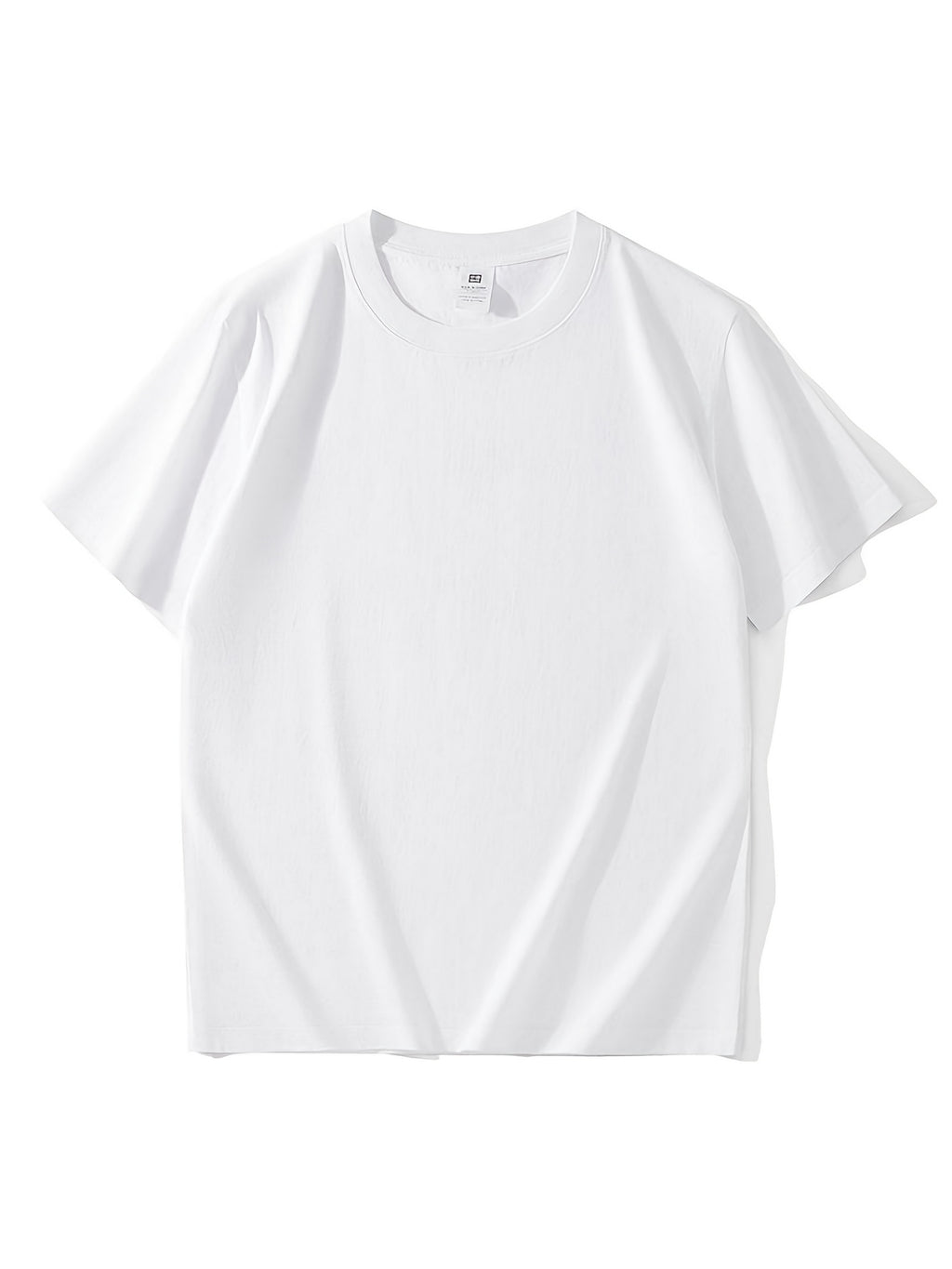 5pcs Set of Men'S T-Shirts, Fashionable Summer Short Sleeve Tops, Casual Athletic Round Neck, Solid Color Comfortable Versatile Outdoor Men'S Wear - White