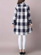 Cuff Long Sleeve Shirt - Blue