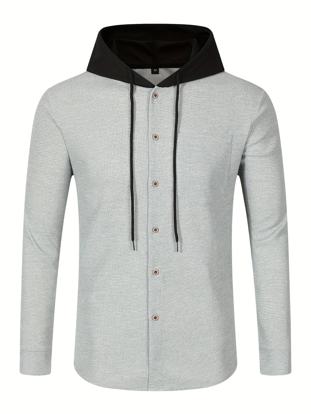 New Casual High-Quality Solid Color Outerwear Shirt Fashion Jacket - Soft, Breathable, Long Sleeve, Button-Up, Chic Design - Perfect for Spring, Autumn, Daily Wear, Outdoors - Grey