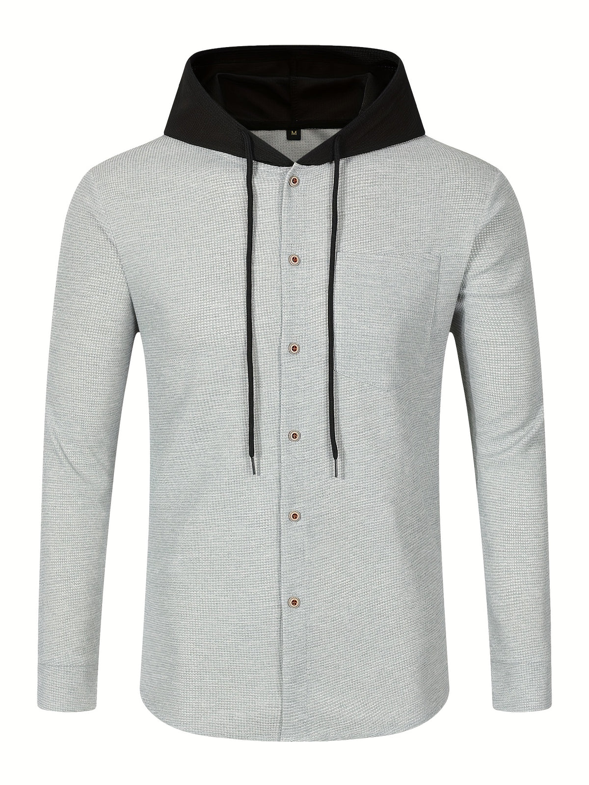 New Casual High-Quality Solid Color Outerwear Shirt Fashion Jacket - Soft, Breathable, Long Sleeve, Button-Up, Chic Design - Perfect for Spring, Autumn, Daily Wear, Outdoors - Grey