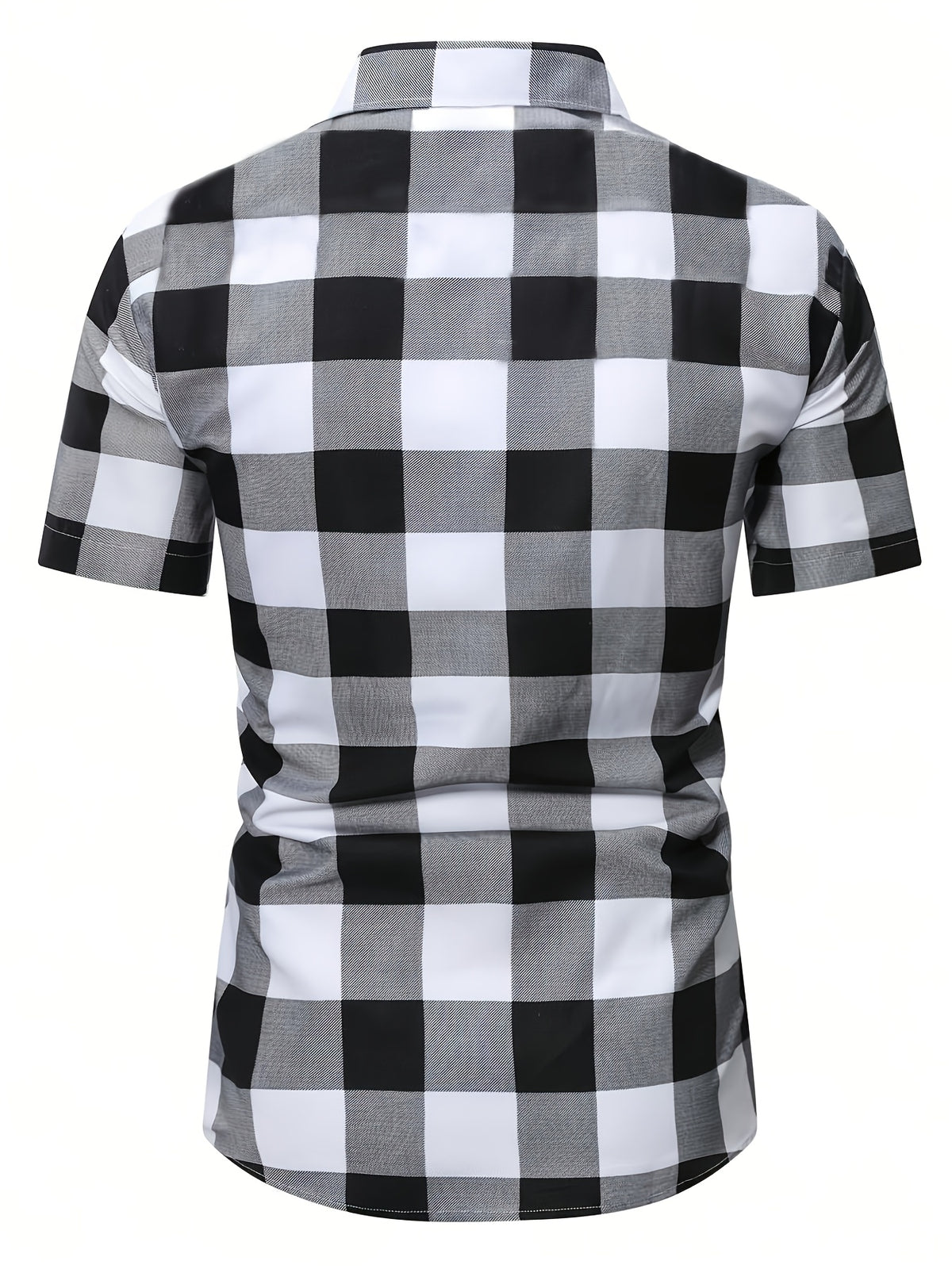 Men'S Hawaiian Casual Vacation Plaid Button-Up Short Sleeve Shirt - Multicolor