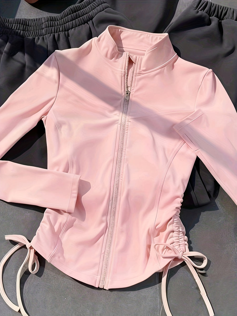 Women's Jacket 2025 New Slim-Fit Flattering Top, Women's Jacket, Elegant Women's Spring/Summer Outerwear, Short Casual Elegant Swear, Summer/Spring/Autumn/All-Season Style - Pink Color