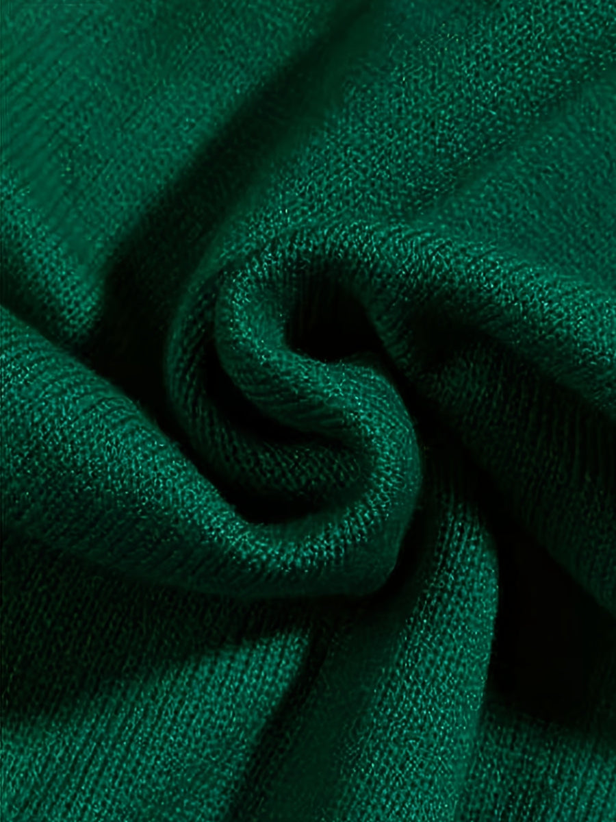 Women's Turn- Collar Cardigan Coat - Dark Green