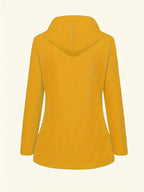 Women's Hooded Autumn/Winter Trench Coat - Yellow