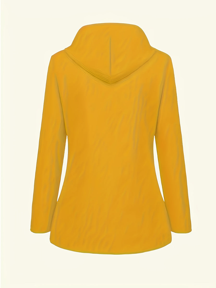 Women's Hooded Autumn/Winter Trench Coat - Yellow