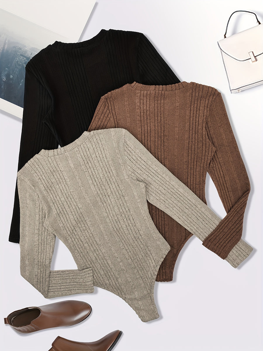 Women'S Fleece Temperament Tight 3pcs Set Top - Mixed Color 2