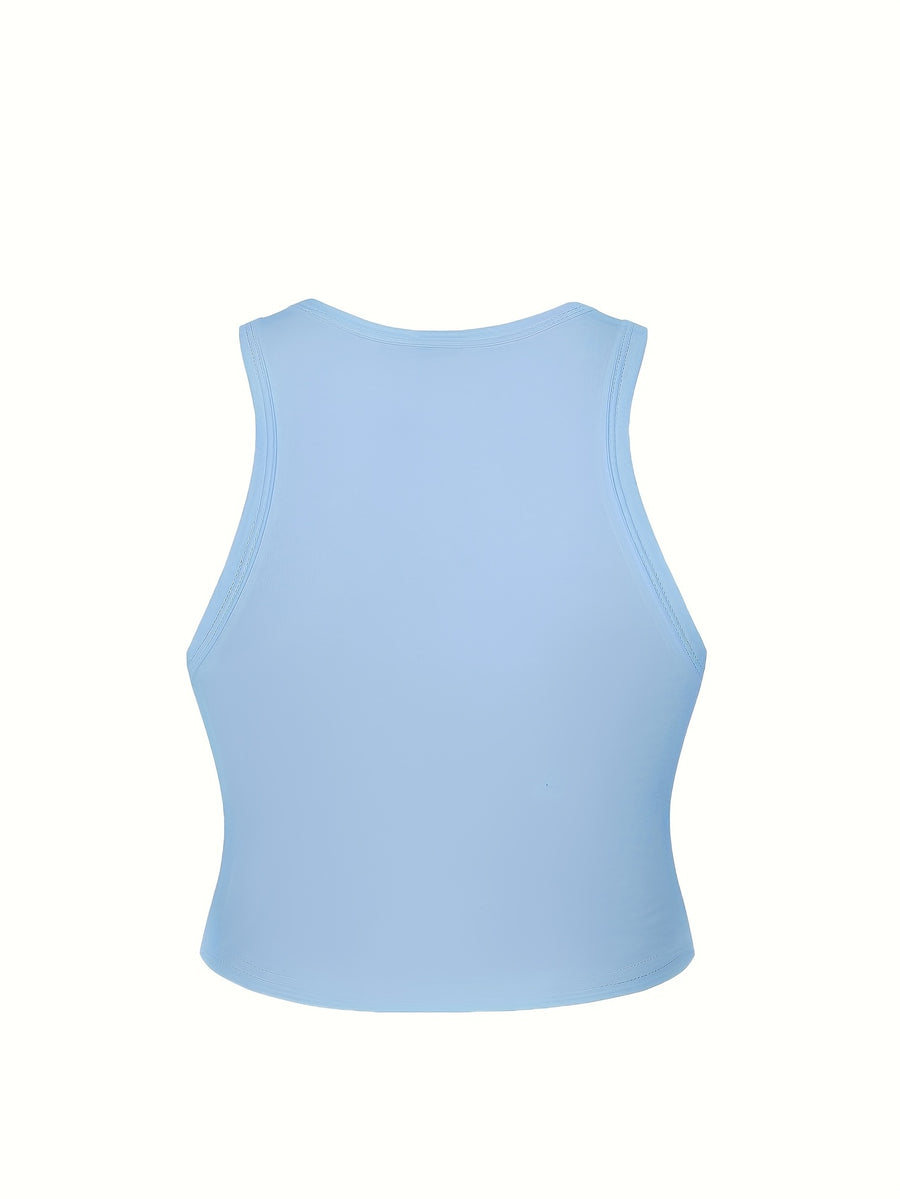 Women's Y2K Elegant Fashion Autumn/Summer Round Neck Tank Top, Cherry Print, Soft Fabric, Machine Washable Comfortable Knitwear, Trendy All-Season Street Style, Popular Loose-Fit Comfortable Multi-Color Option, Breathable Trendy Casual Top - Sky Blue 2