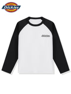 Dickies 2026 New Style Long Sleeve T-Shirt Men'S Spring Trendy American Retro Color-Block Raglan Sleeve Design Pure Tee Men'S All-Color Raglan Round Neck Long T - Black