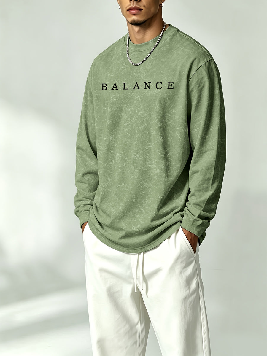 Men's Printed Regular Spring/Autumn Long-Sleeve T-Shirt, Outdoor Sports Casual Long-Sleeve Top - Green