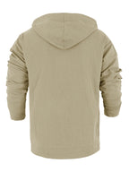 3pcs Men's Casual and Fashionable Hoodies, Made of Linen Material, Suitable for Outdoor Leisure, Adjustable Drawstring Hoodies, the First Choice Men's Tops in Spring and Autumn - Light Blue + Khaki + Army Green