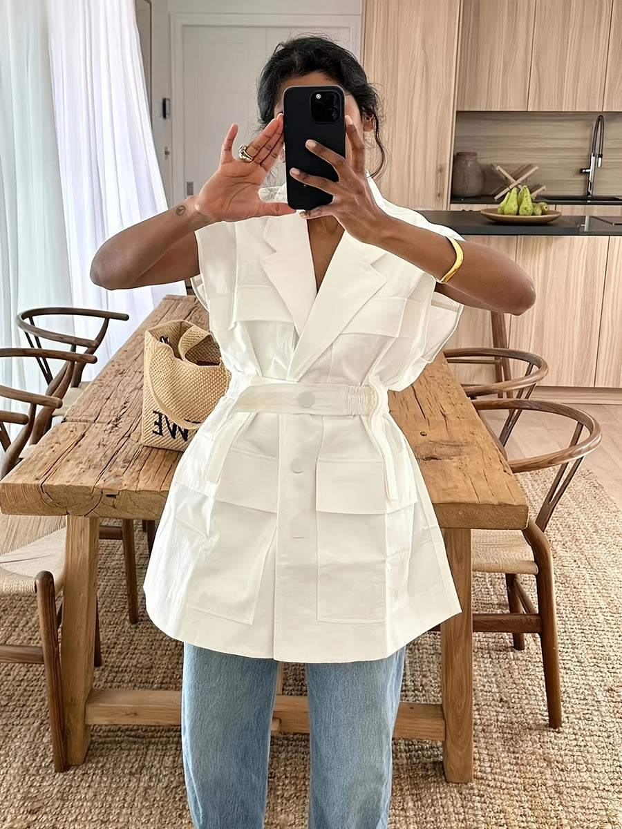 Women's High-End Casual Shirt, a Holiday Essential - White