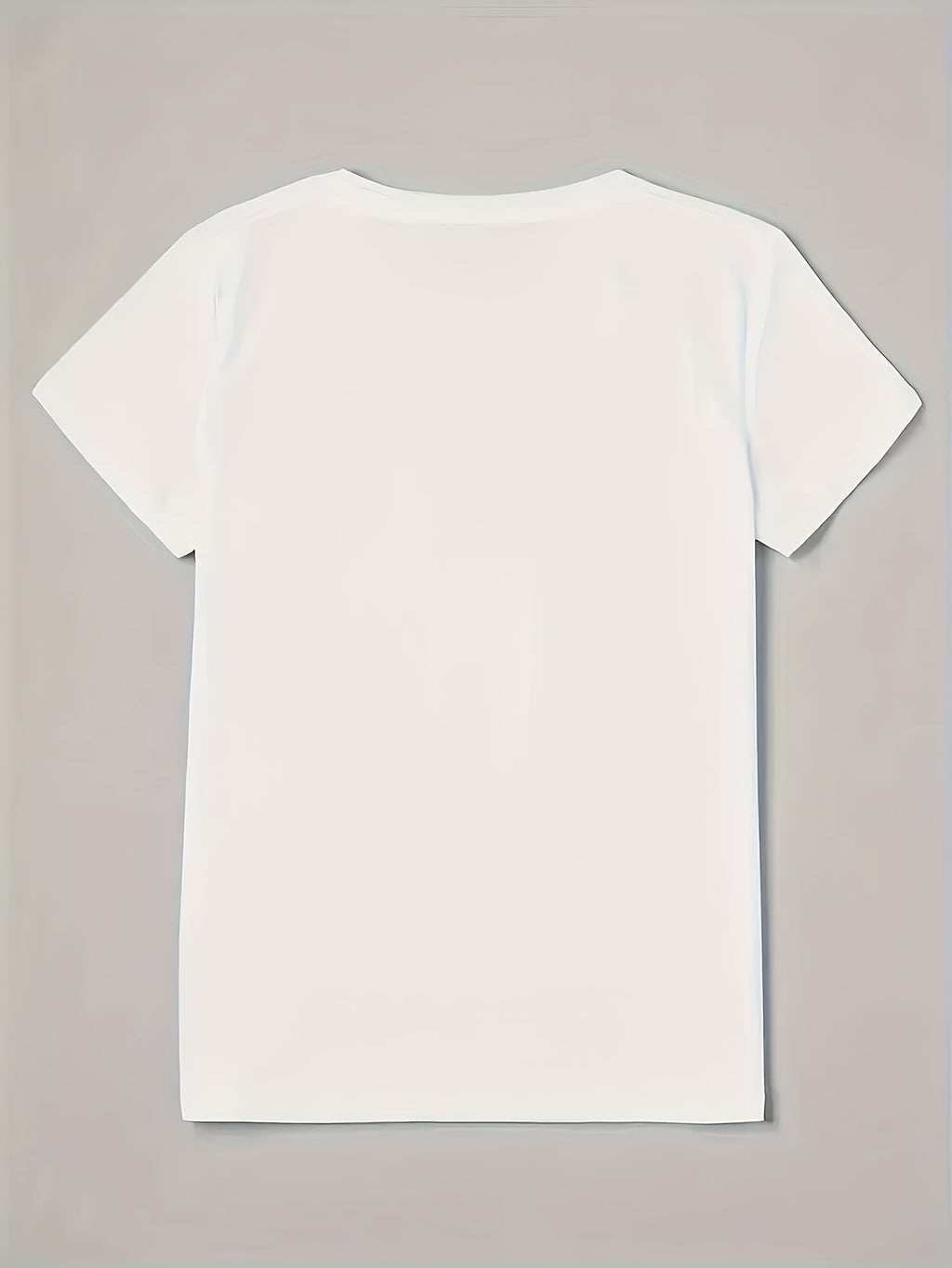 Women's Short Sleeve T-Shirt, Fashionable Book Stacking Bow Pattern Print, Soft Polyester Blend Fabric, Round Neck Casual Spring/Summer Top - White