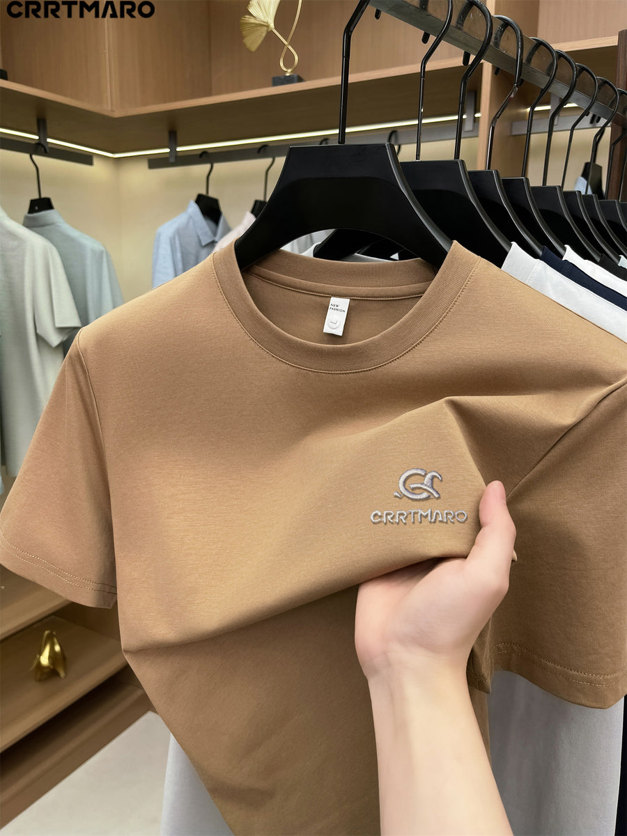 Kartmar CRRTMARO Summer New Round Neck Quick-Dry Short Sleeve T-Shirt Men'S Youth Loose Casual Short Sleeve Top Men'S Clothing SP - ginger-colored