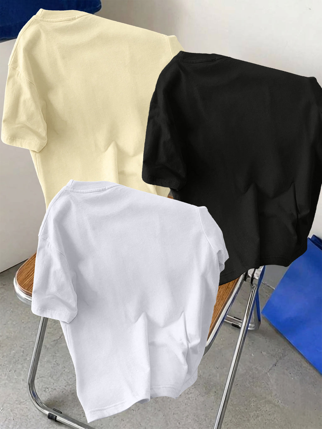 3pcs Set Men's Pure Cotton Short-Sleeve Crew Neck T-Shirt with Milan, Italy Pattern, Suitable for Daily Casual Wear, Comfortable, Soft, Breathable, Summer Essential - White+Black+Apricot