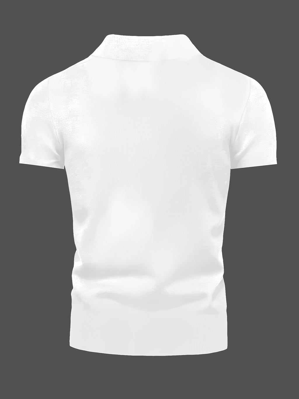 Men's Solid Color Casual Comfortable Mid-Neck Short-Sleeve T-Shirt for Spring, Summer, and Autumn, Suitable for Casual Outings, Holidays, Daily Wear, and Other Occasions, Versatile Base Layer Tee, 100% Polyester, Machine Washable, Not Dry Cleanable. - White