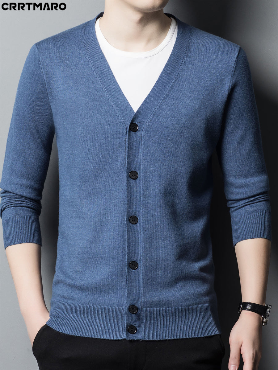 Men's Knit Cardigan, Warm Casual Long Sleeve Top for Fall and Winter - Blue