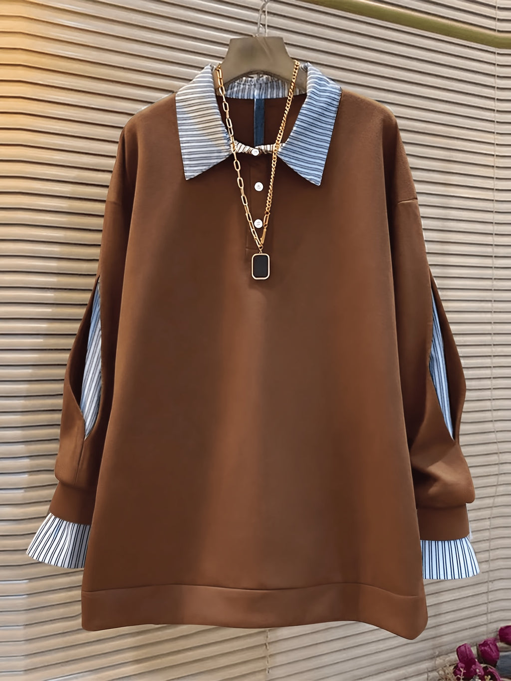 Women'S Fashion Casual sweatshirt - Coffee Color
