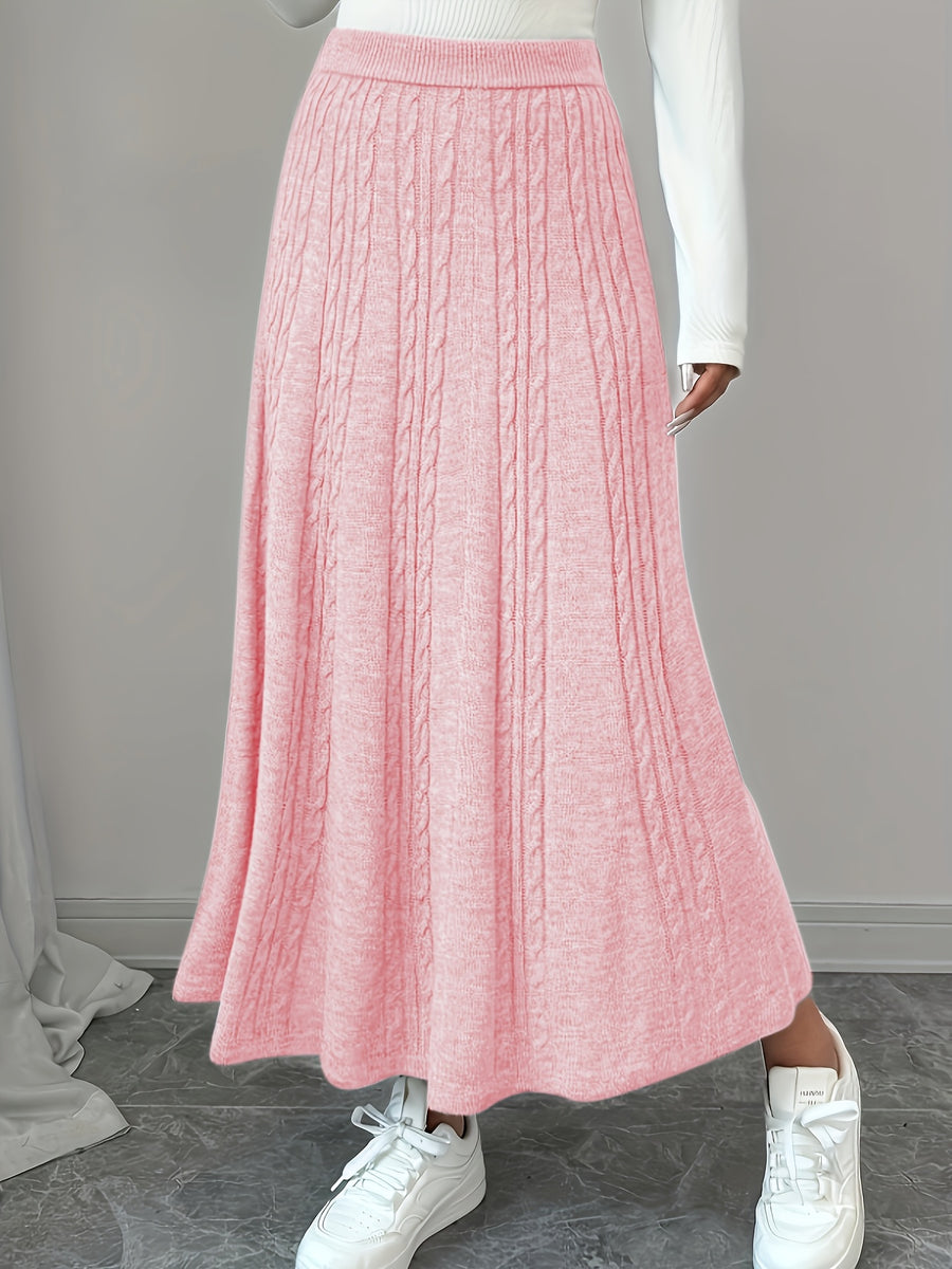 Women'S Autumn and Winter Casual Solid Color Mini Skirt - Pink