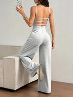 Women's Casual Sleeveless Jumpsuit - Space Gray