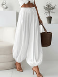 Women'S Fashion Lightweight Loose Casual Trousers, All-Season Style, Suitable for Casual Wear - White