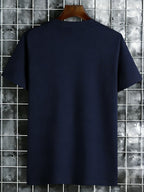 Men'S Casual Sports Short Sleeve T-Shirt with Gradient Diagonal Stripe Pattern Comfortable Breathable Quick-Drying Cool Suitable for Daily Wear Outdoor Jogging Available in 8 Colors Suitable for All Seasons - Navy Color