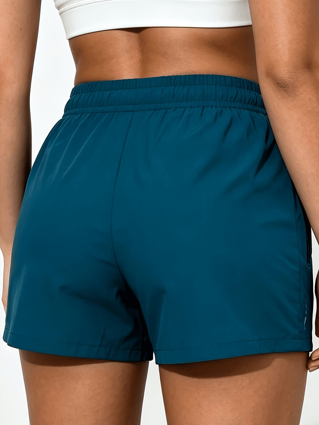 Women'S Summer New Lightning Print Yoga Shorts, Quick-Drying Breathable Fabric, Hot Pants Style, Casual Athletic Style, Elastic Waistband Design, with Waist Drawstring And Zipper Pocket, Women'S Casual Athletic Shorts, Suitable for All Seasons - Peacock Blue