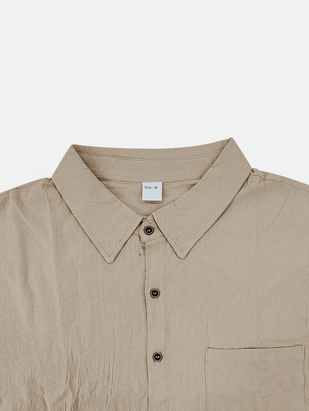 Men's Short-sleeve Shirt, Made of Comfortable and Breathable Fabric, Suitable for Daily Outings, Outdoor Sports, Travel, and Vacations. Lightweight and Airy with a Regular Fit, Ideal for the Beach, Hiking, Evening Wear, and Casual Street Style. - Khaki