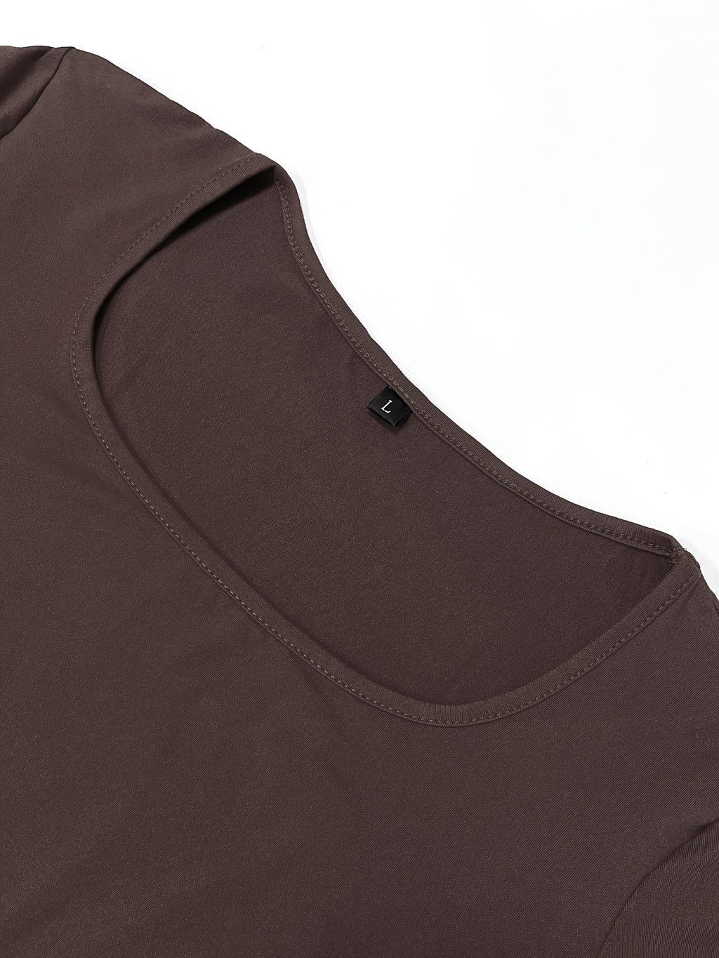Tight Ultra-Long Women'S Autumn Long Sleeve Square Neck A-Line Sexy Bodycon Dress - Coffee Brown