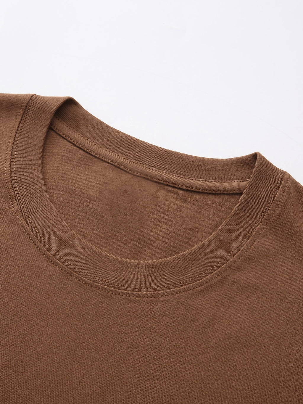 Pixel Art Style Coffee Time Men's Pure Cotton T-Shirt, "CO:FF:EE TIME" Letter Print, Features a Simple Everyday Vibe, Breathable and Skin-Friendly for No Sweaty Feel, High Elasticity with No Deformation, Versatile Crew Neck Fit for a Slimming Look - Coffee Brown