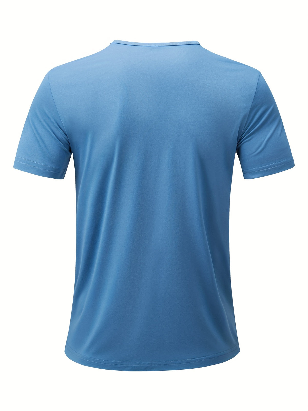 5-Pc Men'S Casual Lightweight Solid Color Moisture-Wicking Breathable Henley Shirts, Casual V-Neck Short Sleeve, Soft Comfort Breathable Quick-Dry Slight Stretch Outdoor Henley Tops, Sweat-Resistant - Black gray dark gray light gray green blue